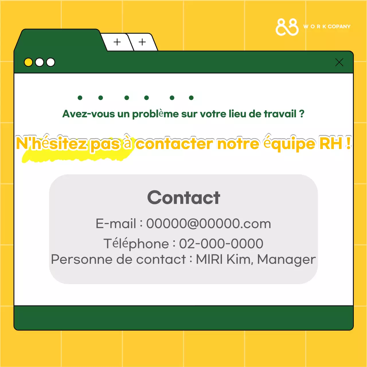 Ressources de formation à l'étiquette sur le lieu de travail Yellow Simple Workplace Etiquette