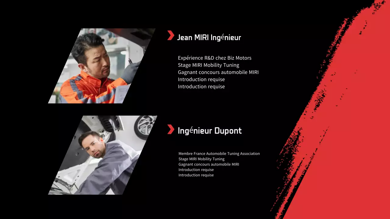 Présentation d'une société de services de tuning mettant en valeur une voiture de sport rouge