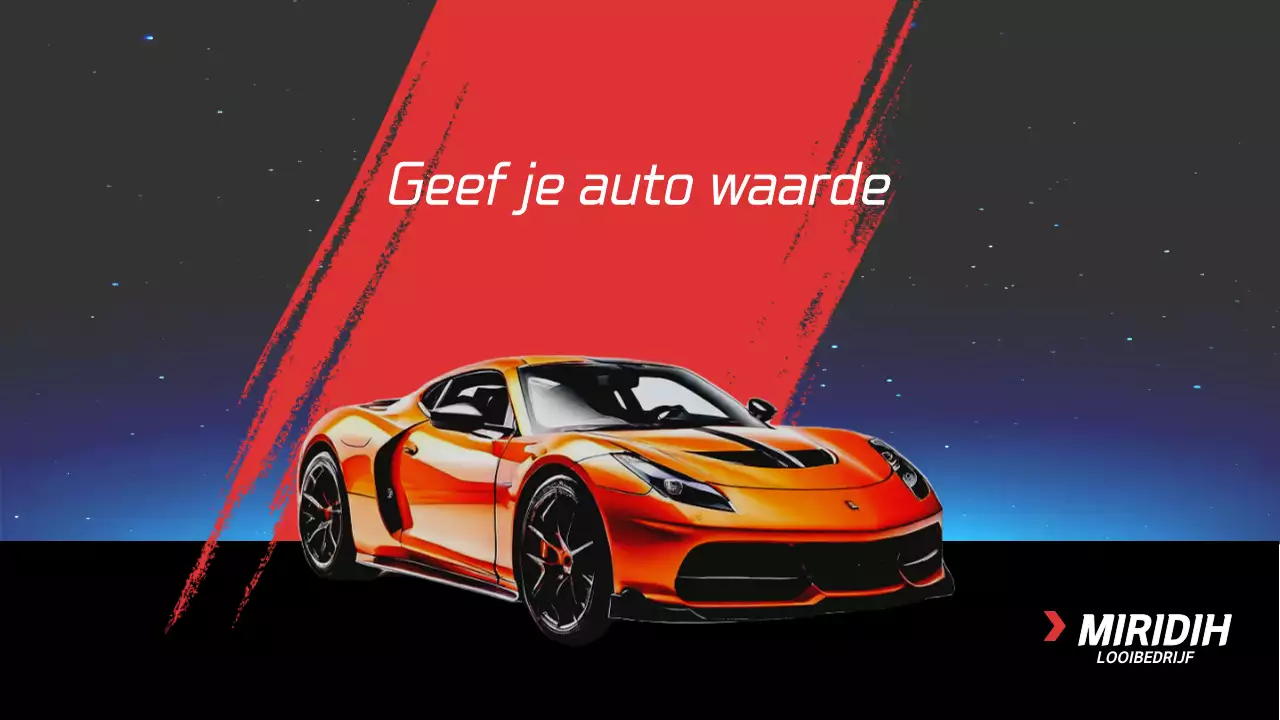 Een pitch van een tuningbedrijf over een rode sportwagen