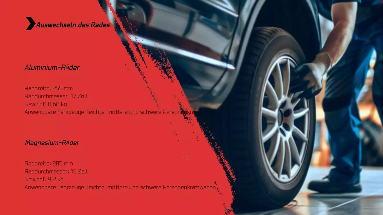 Ein Pitch einer Tuningfirma mit einem roten Sportwagen