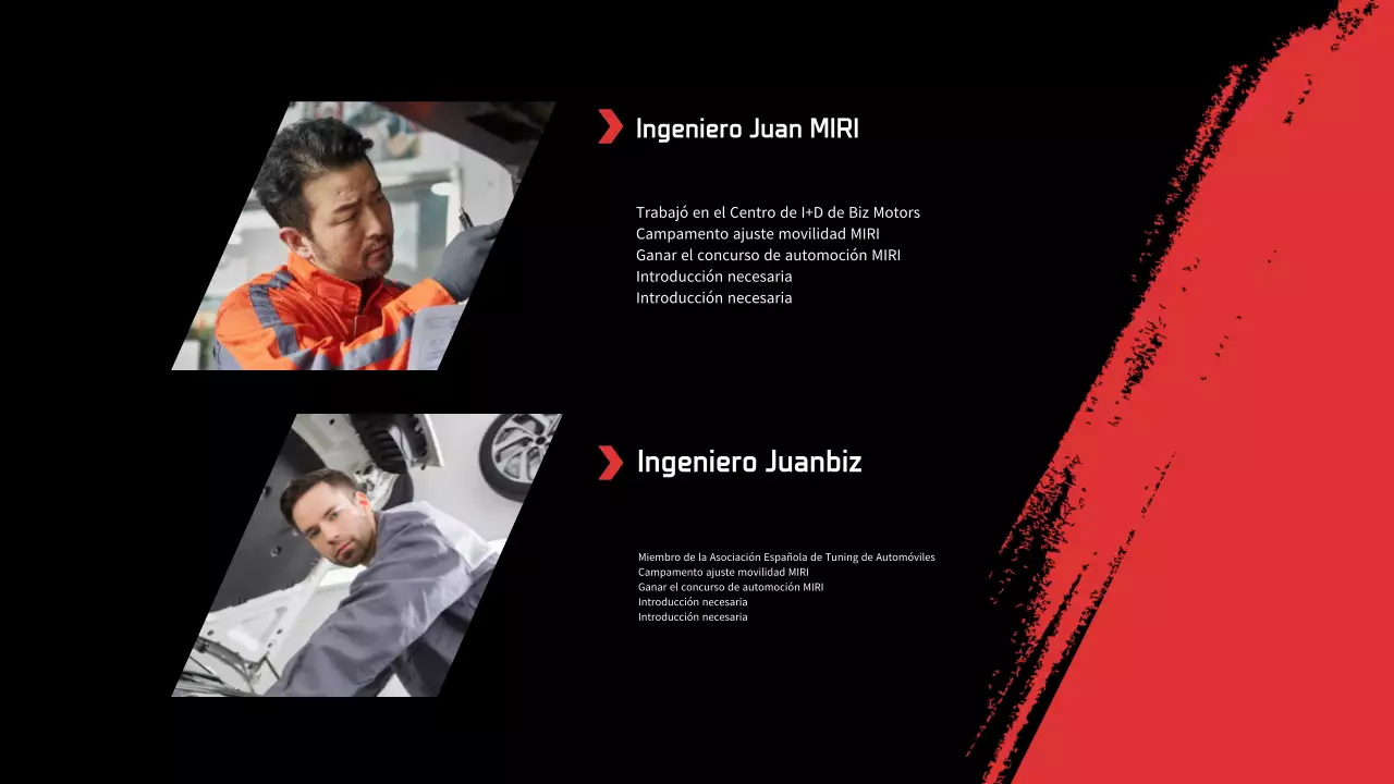 Un anuncio de una empresa de servicios de tuning destacando un deportivo rojo