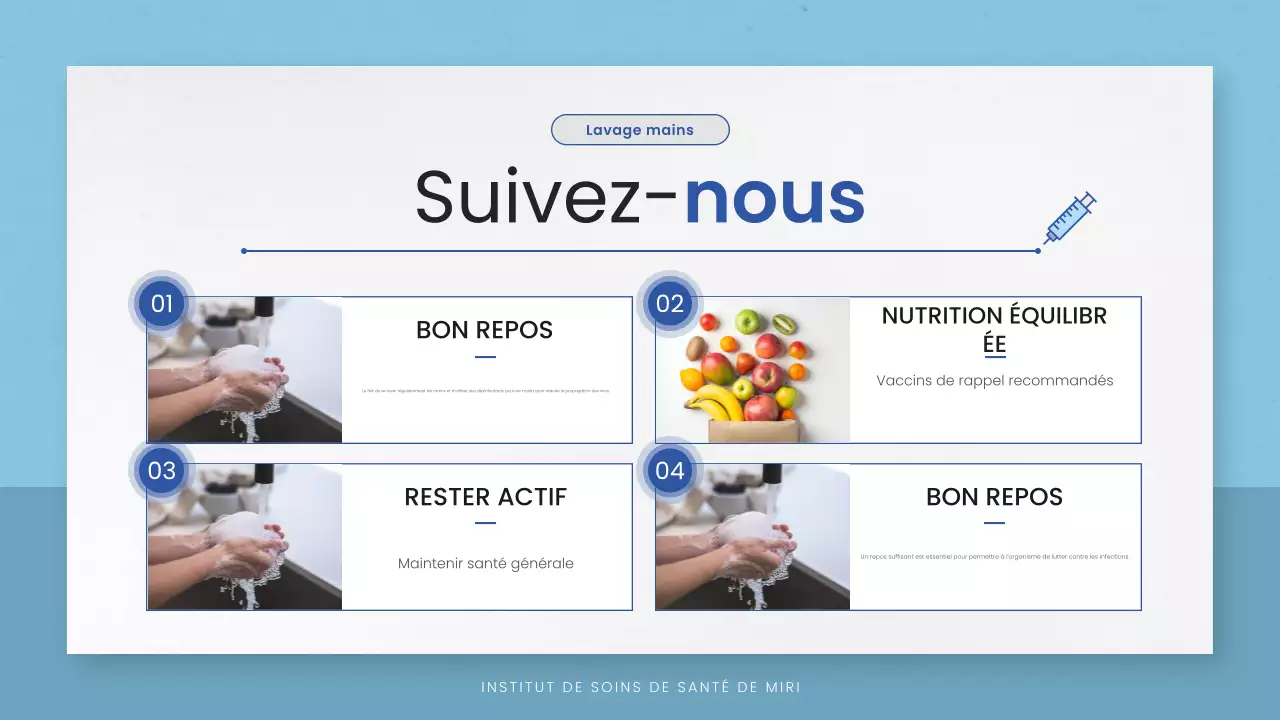 lignes directrices minimales bleues pour les soins de santé