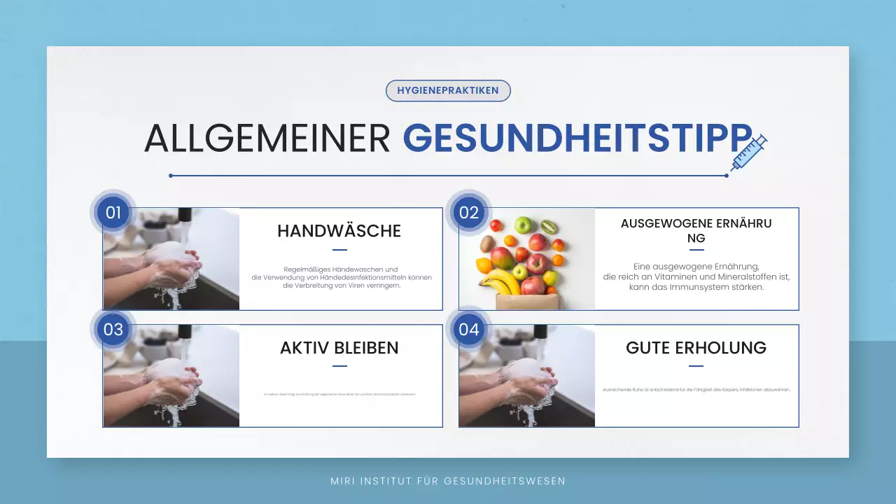 Blaue Minimalleitlinie für die Gesundheitsversorgung