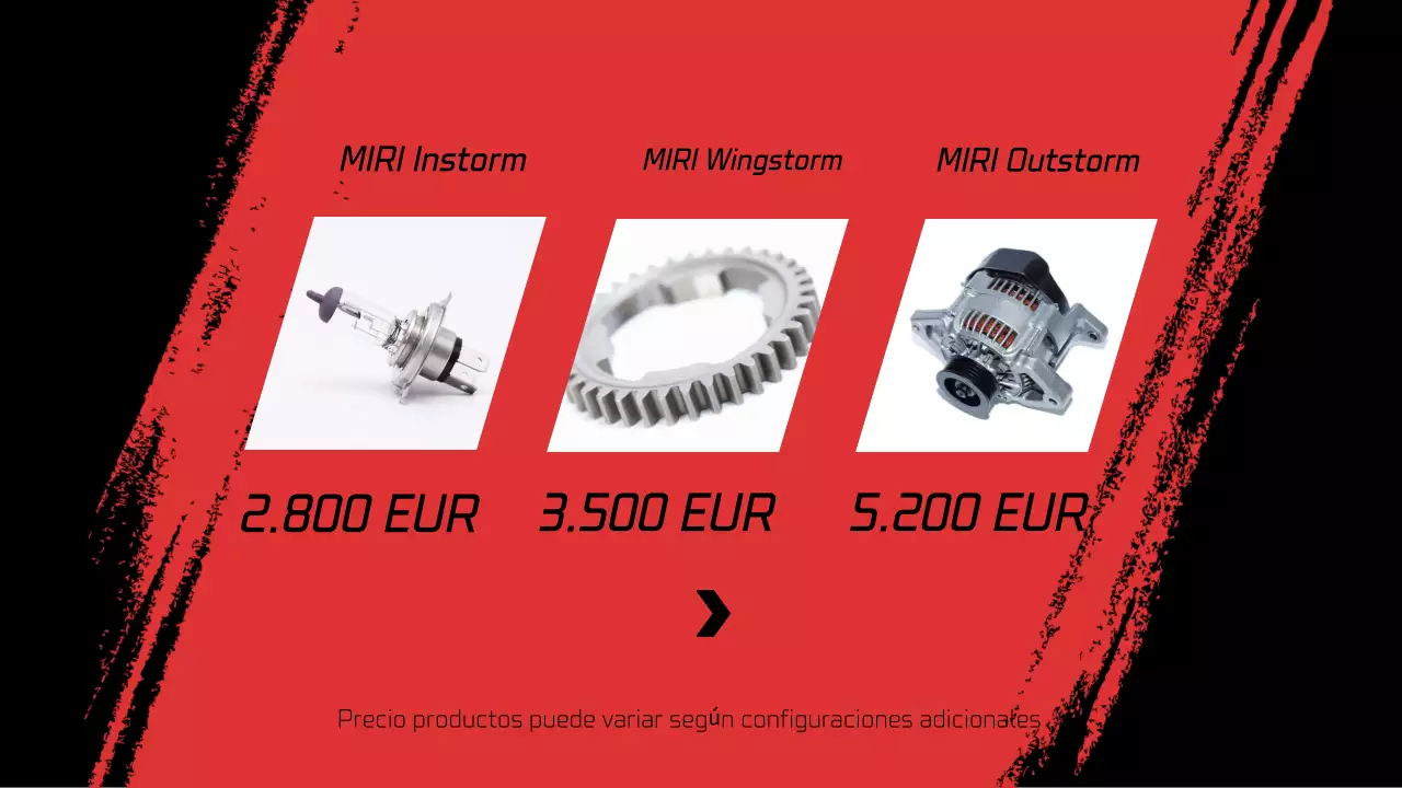 Un anuncio de una empresa de servicios de tuning destacando un deportivo rojo