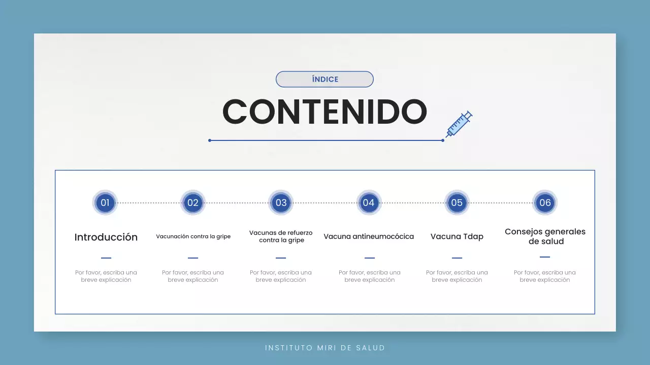 directriz sanitaria mínima azul