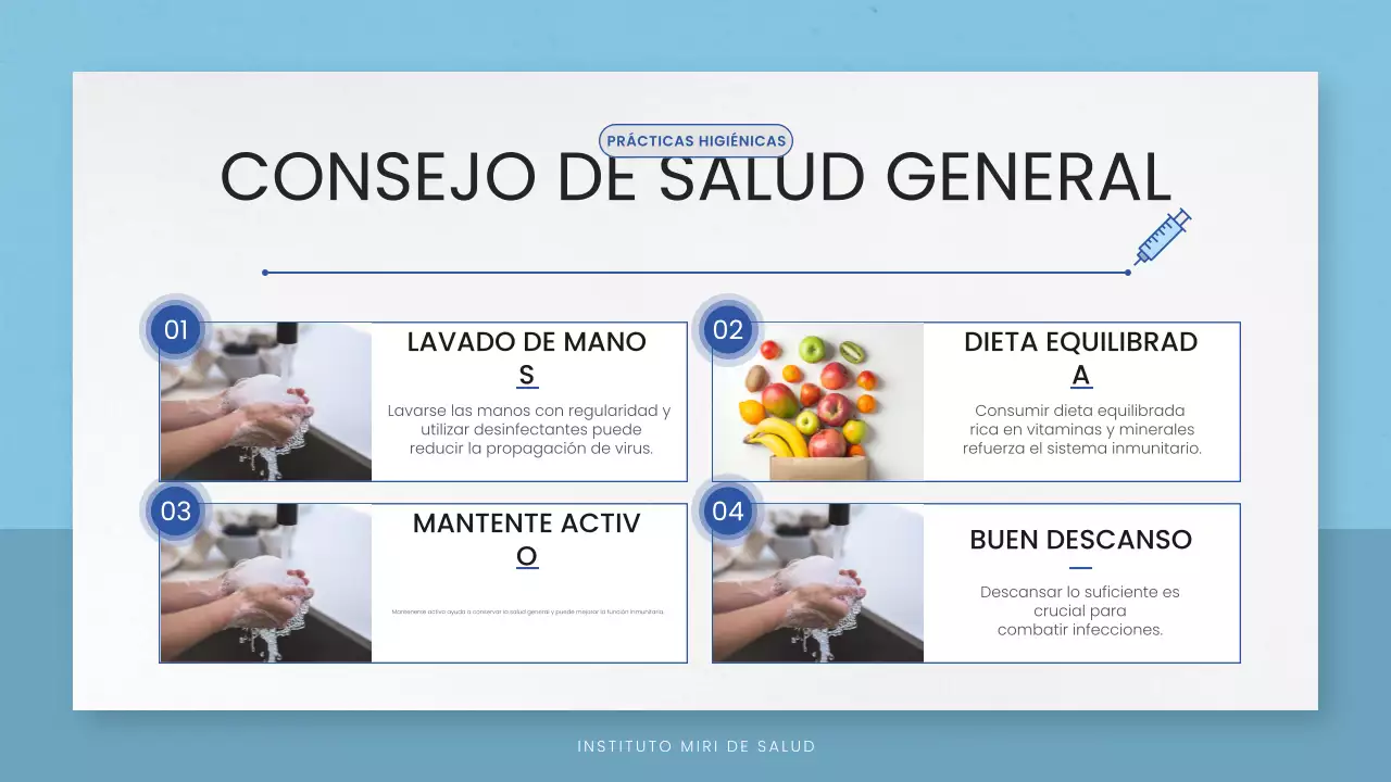 directriz sanitaria mínima azul