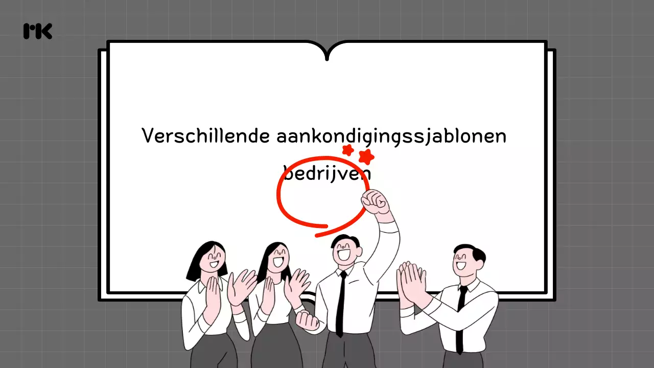 Grijze eenvoudige bedrijfsaankondiging