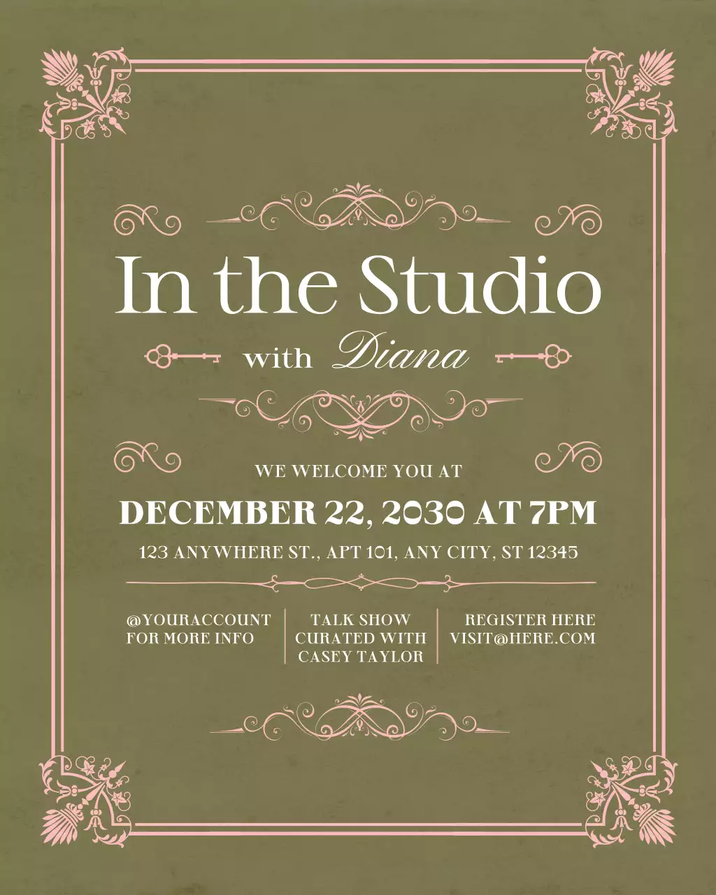 Sage Vintage Talk Show Invitation Instagram Post
