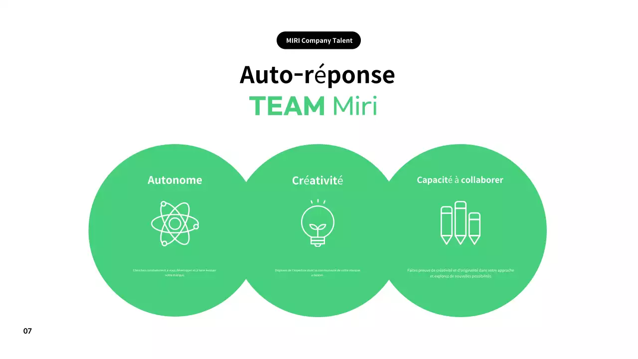 Des descriptions simples de la culture du lieu de travail dans les résumés