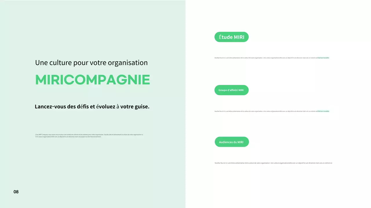 Des descriptions simples de la culture du lieu de travail dans les résumés