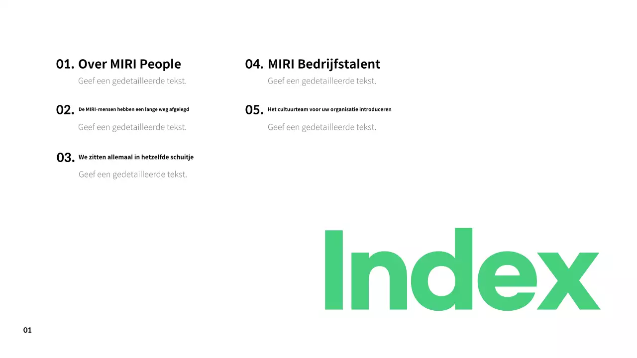 Eenvoudige beschrijvingen van werkcultuur in samenvattingen