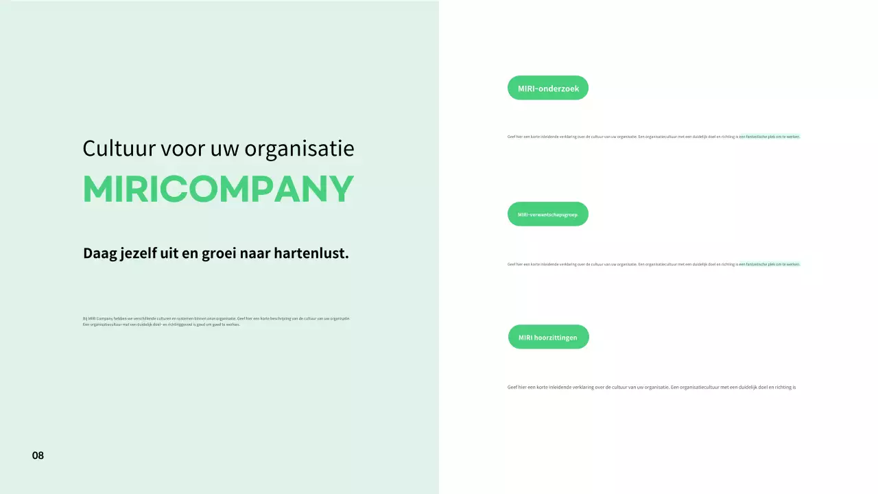 Eenvoudige beschrijvingen van werkcultuur in samenvattingen