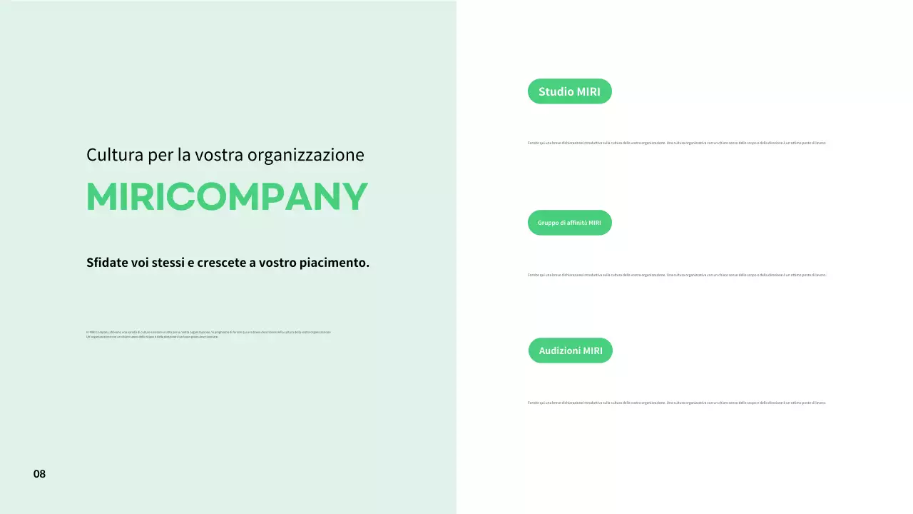 Descrizioni semplici della cultura del luogo di lavoro negli abstract