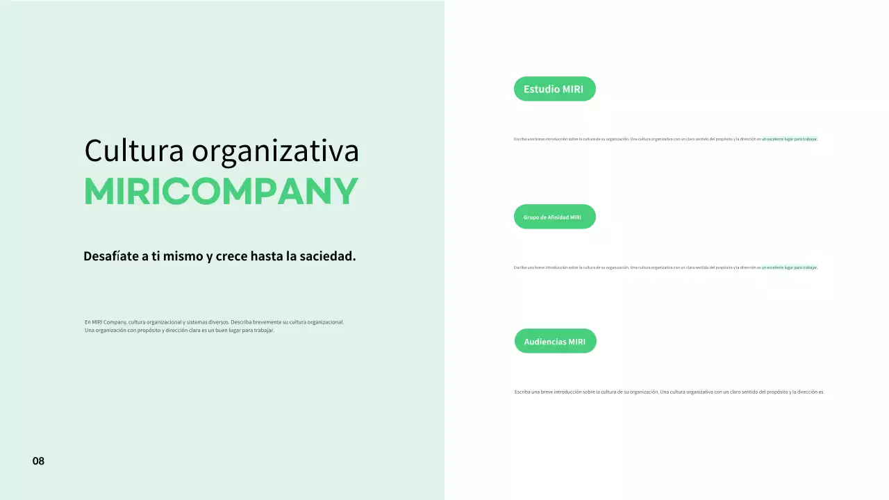Descripciones sencillas de la cultura del lugar de trabajo en resúmenes