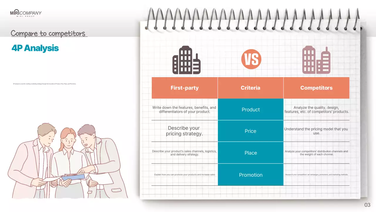 A simple sales plan in red and mint