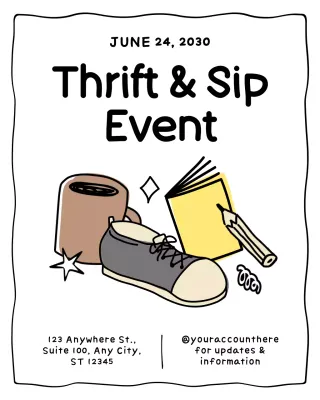 Beige Hand Drawn Event Announcement Instagram Post