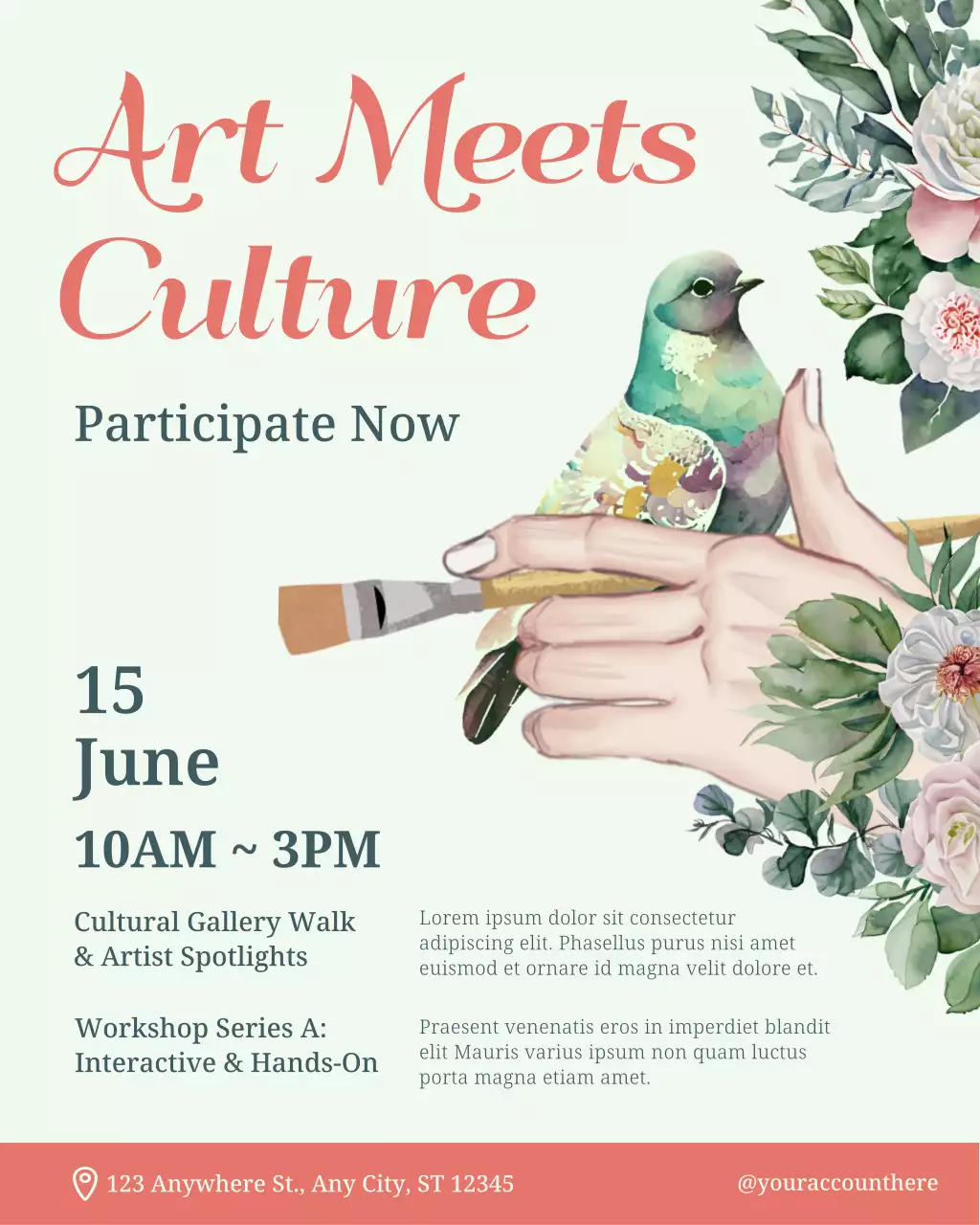 Pastel Aesthetic Art Event Announcement Instagram Post