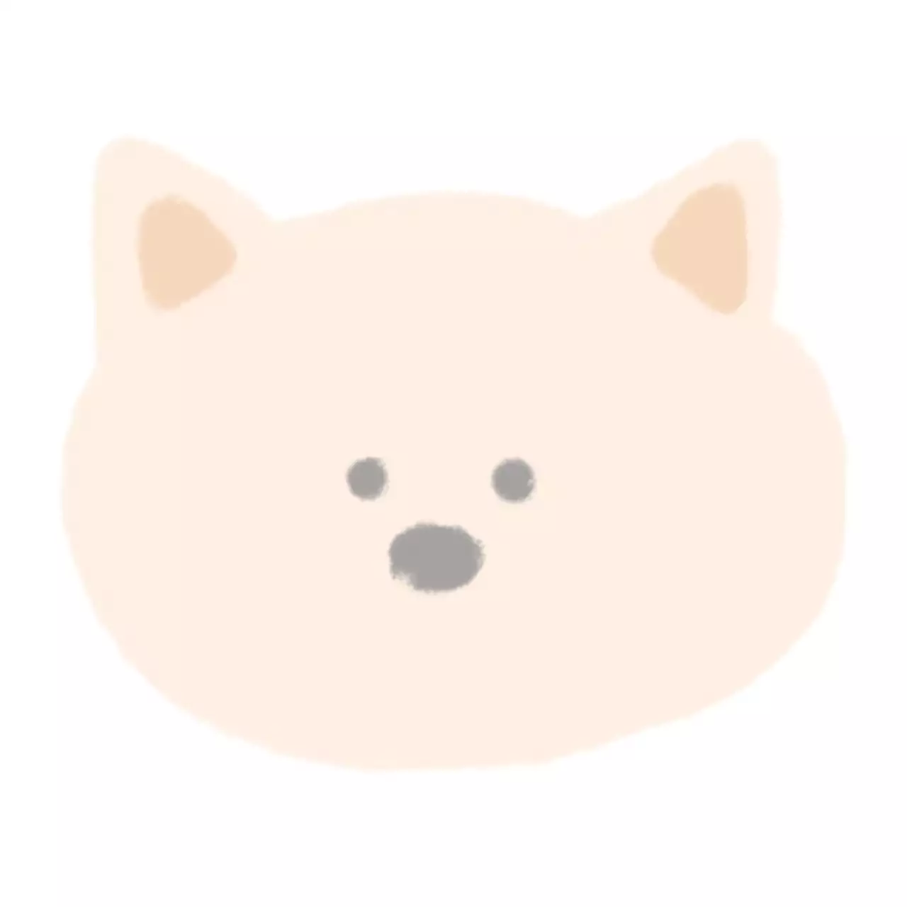 베이지 단순 동물 스티커