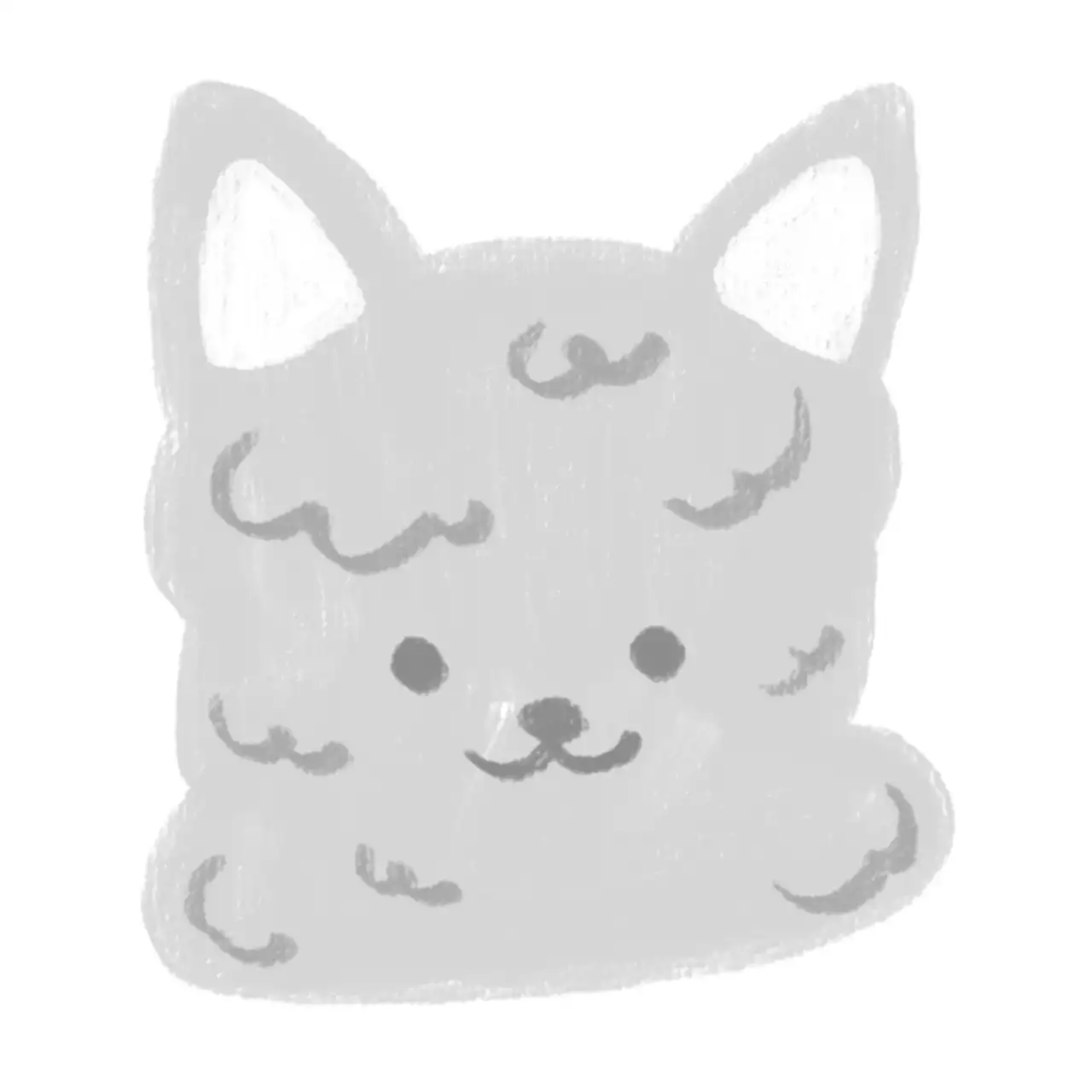 회색 아기자기한 고양이 스티커