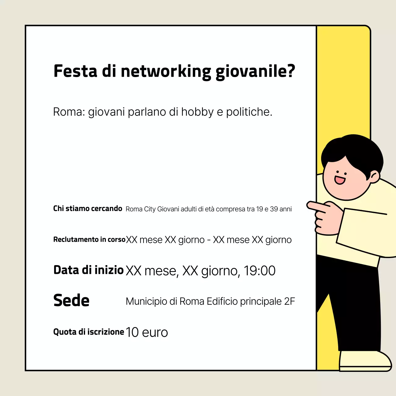 Giallo Eventi di rete semplici