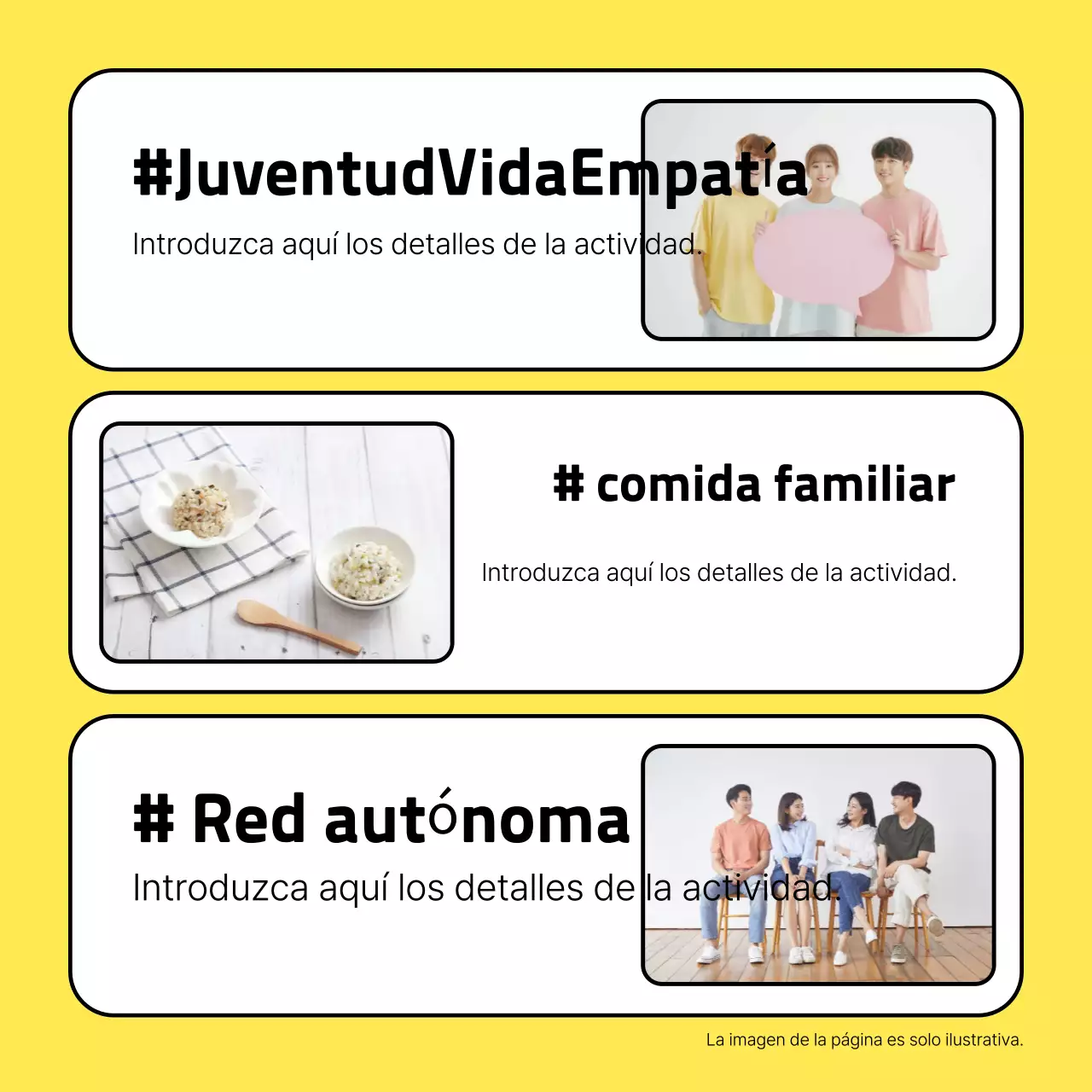 Eventos de red simples amarillos