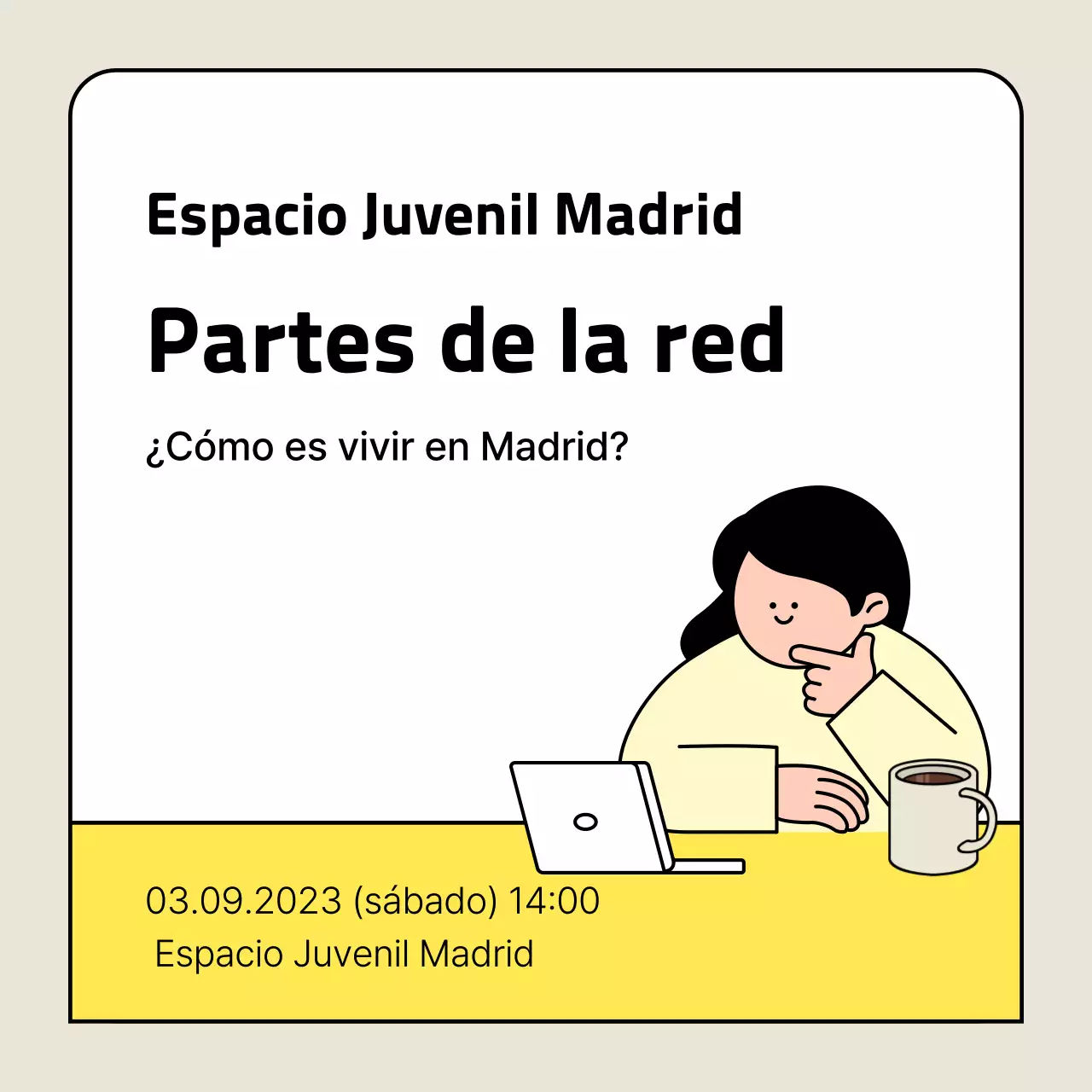 Eventos de red simples amarillos