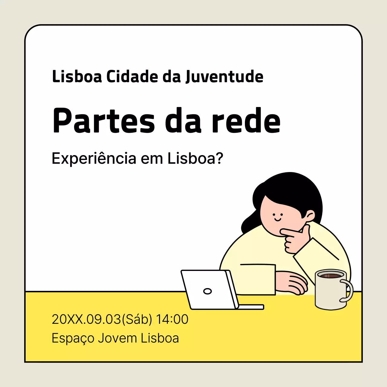 Eventos de rede simples amarelos
