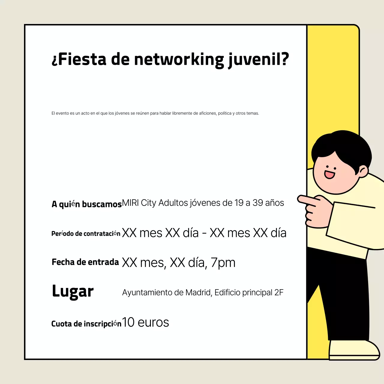 Eventos de red simples amarillos