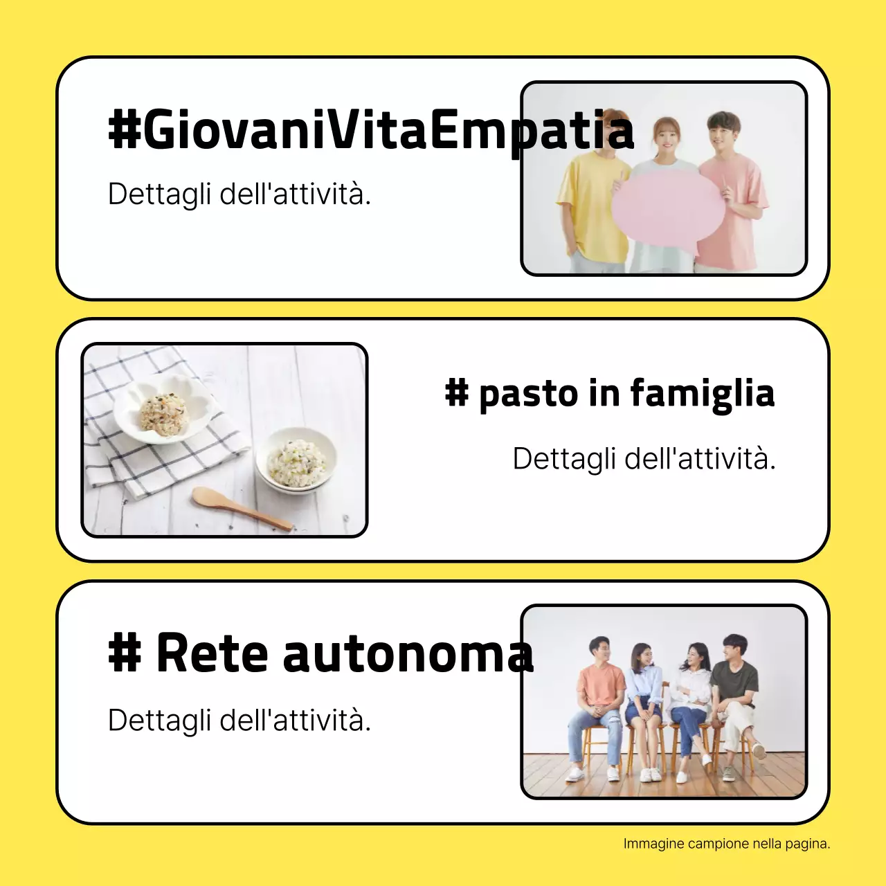 Giallo Eventi di rete semplici
