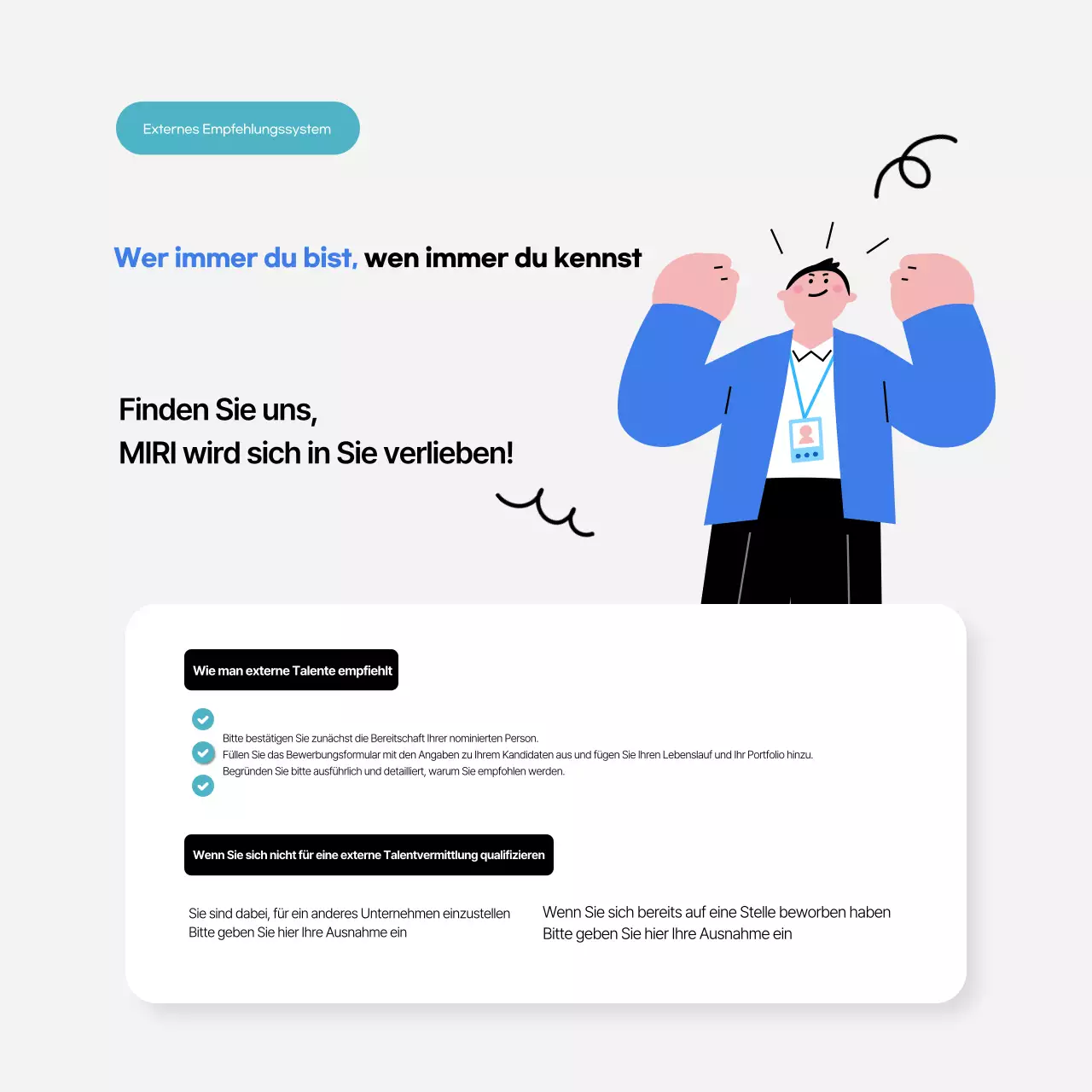 Mint's einfache Unternehmensrekrutierung