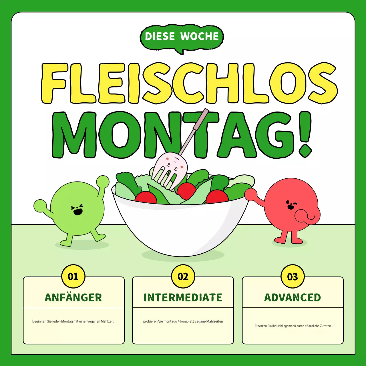 grün minimal vegan Förderung