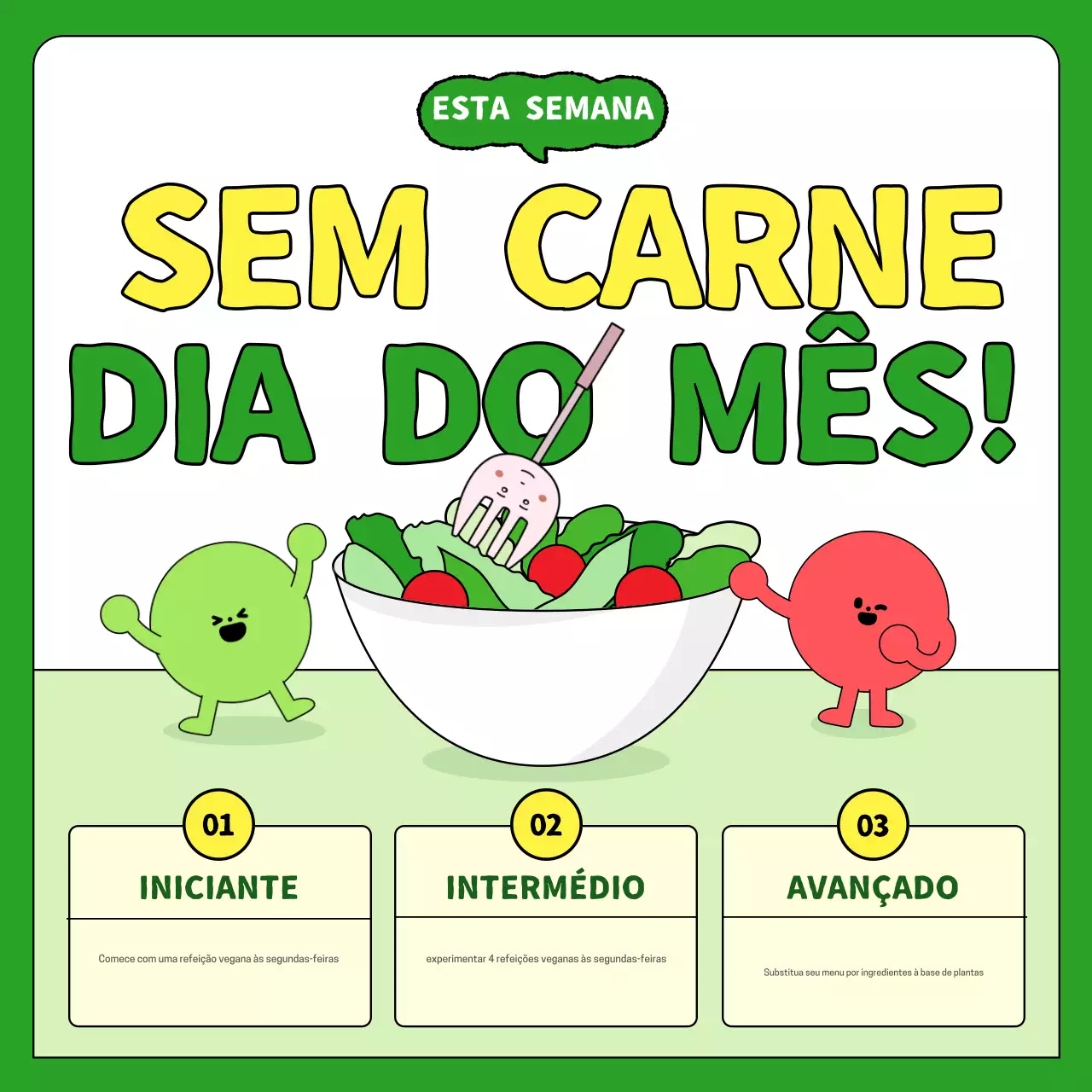 promoção vegan minimalista verde