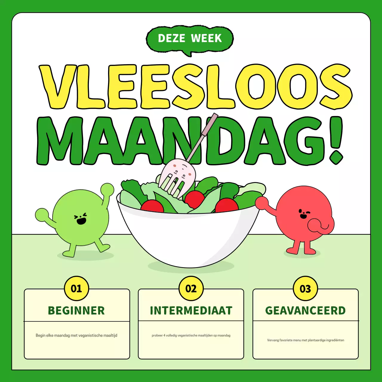 groene minimale veganistische promotie