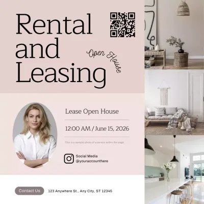 beige modern real estate announcement