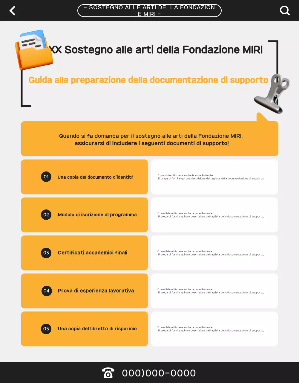 Guida di supporto all'arte moderna arancione