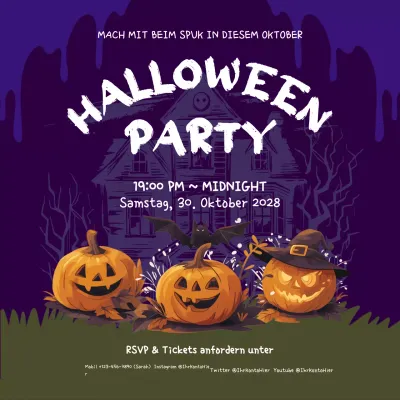 lila gruselige Halloween-Einladung