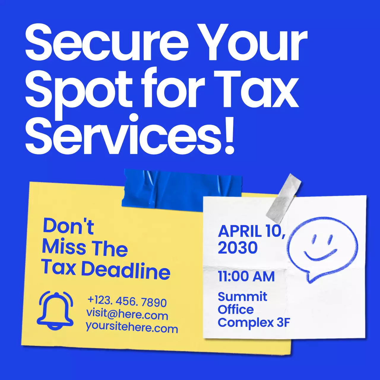 blue modern tax announcement