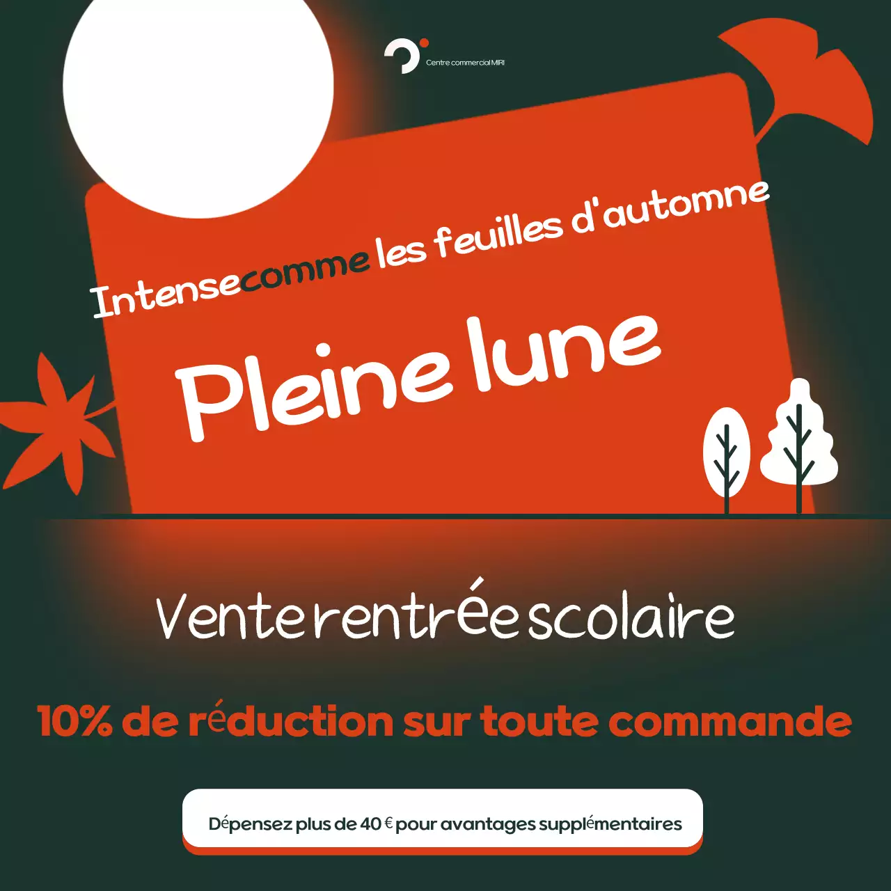 Publicité d'automne rétro orange