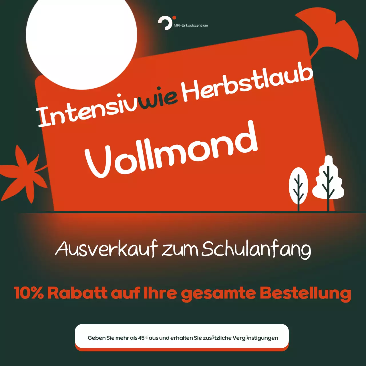 Orange Retro Herbst Anzeige