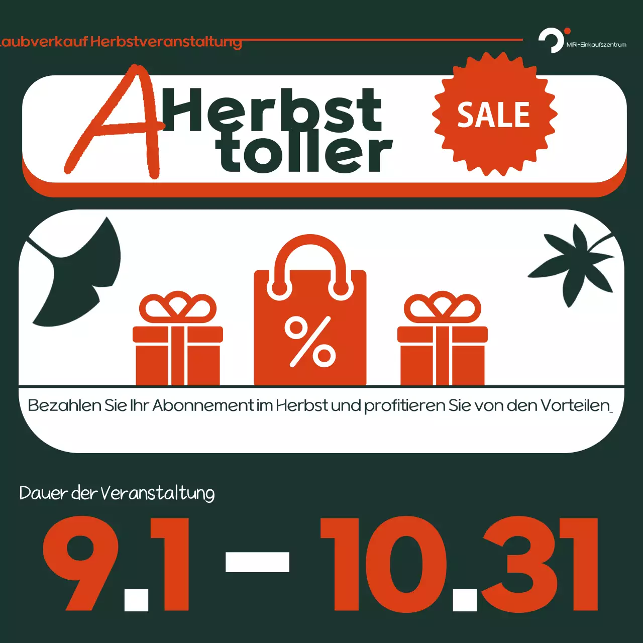 Orange Retro Herbst Anzeige