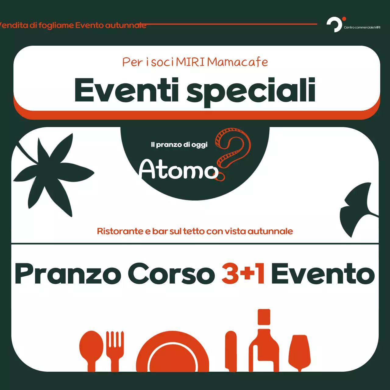 Annuncio arancione retrò d'autunno