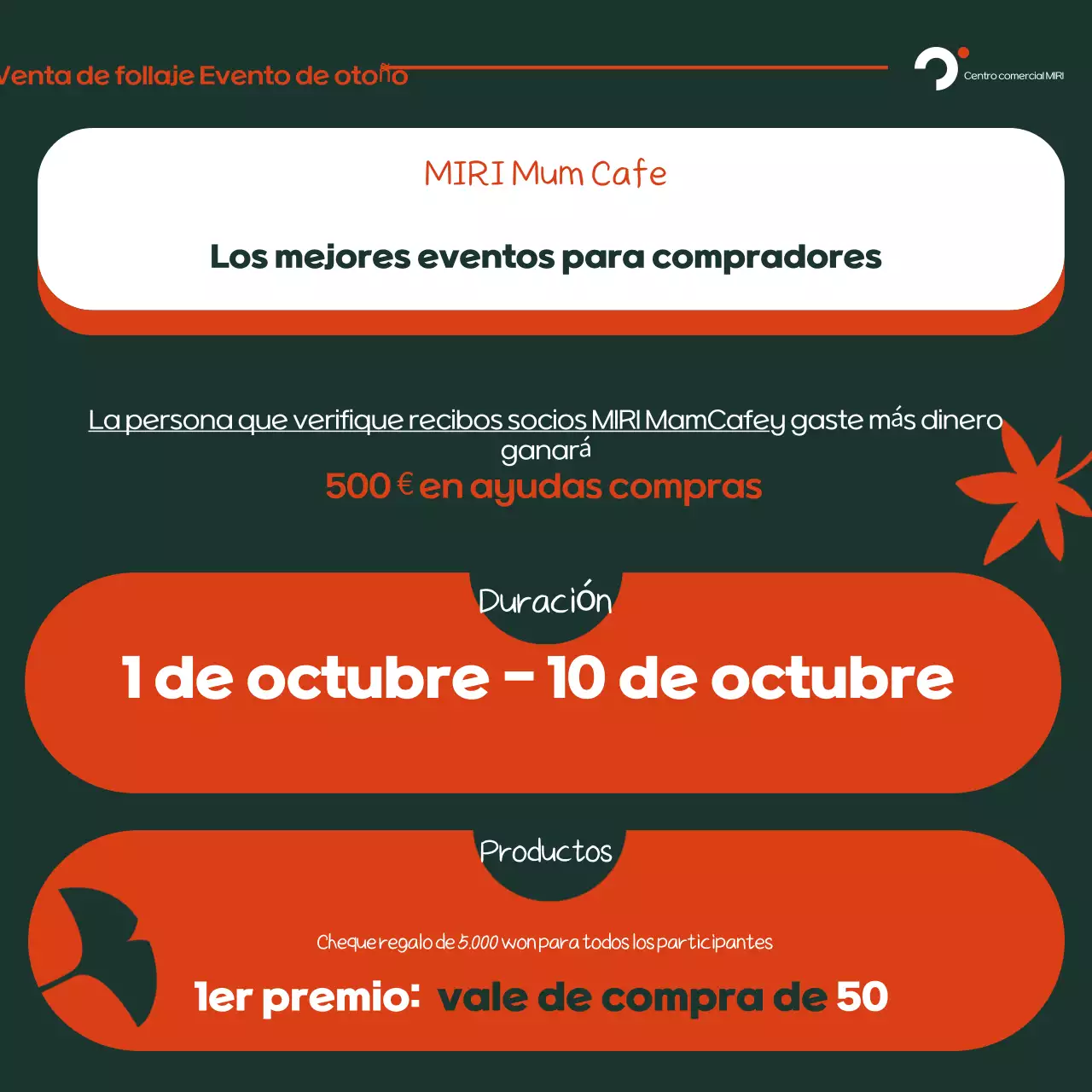 Anuncio retro otoñal naranja