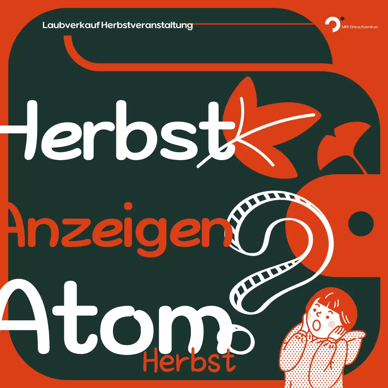 Orange Retro Herbst Anzeige