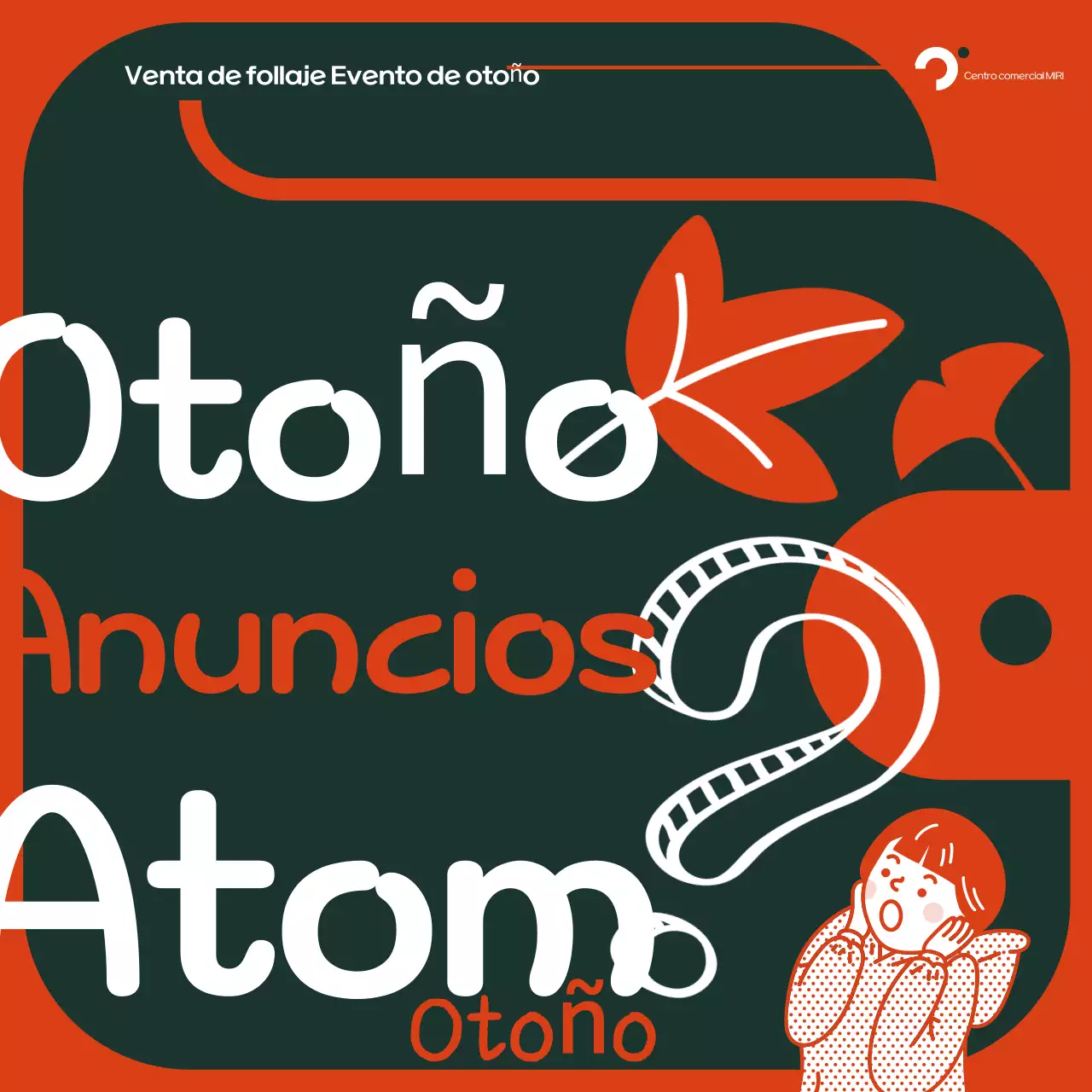 Anuncio retro otoñal naranja