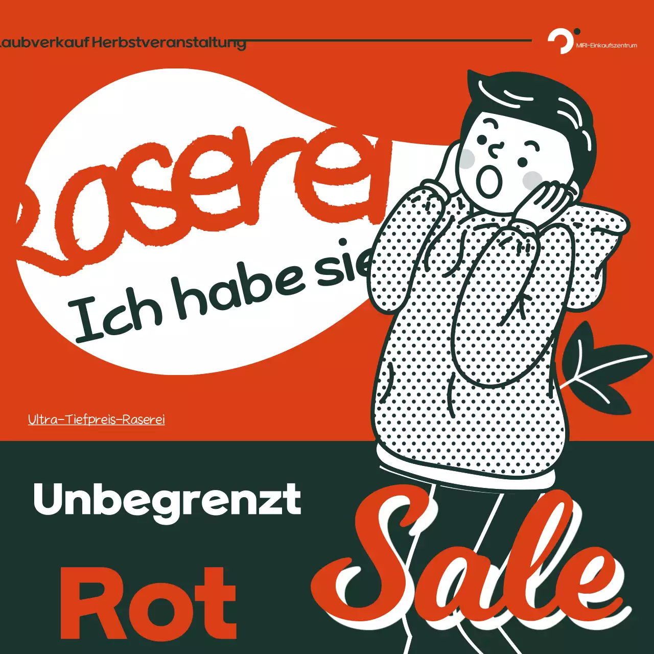 Orange Retro Herbst Anzeige
