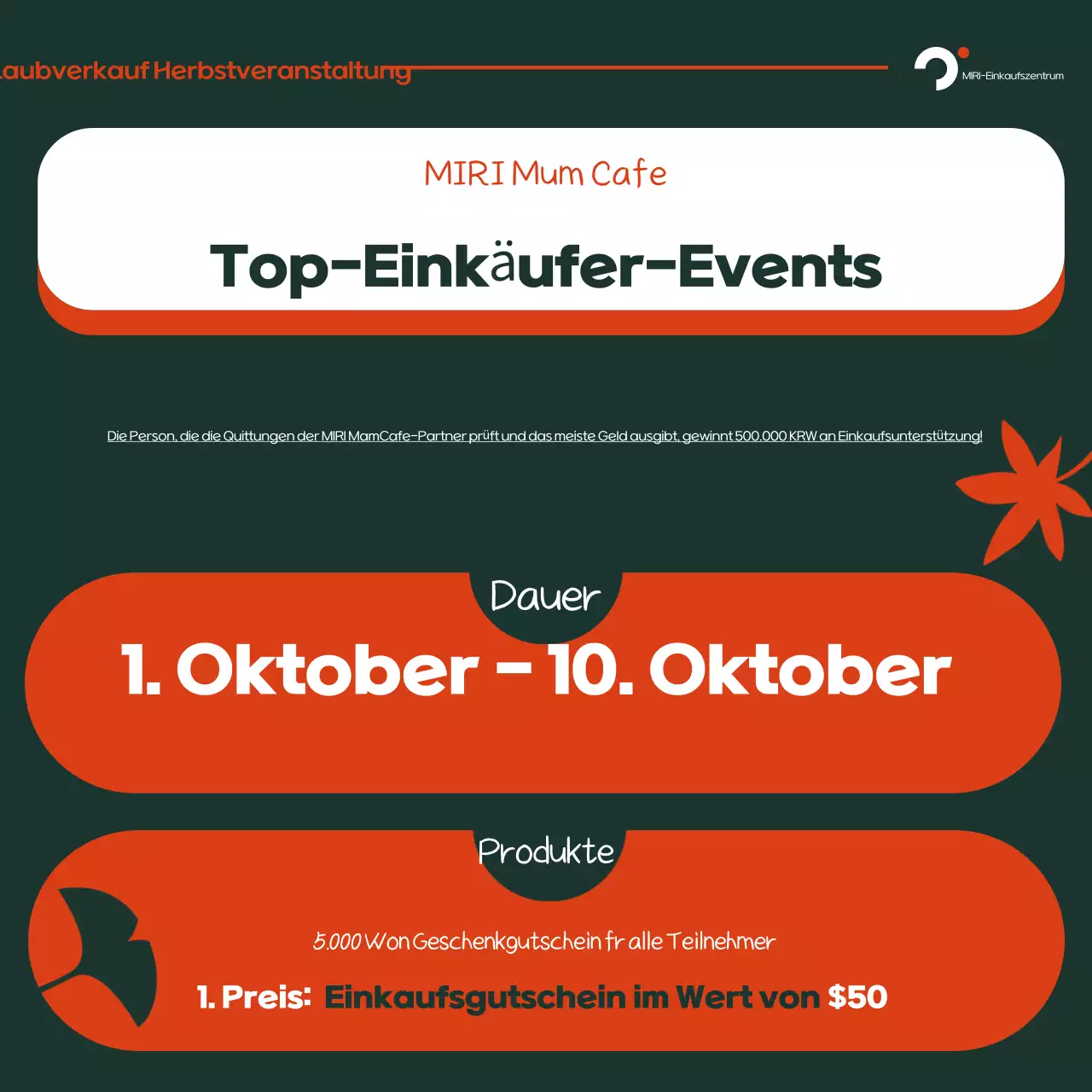 Orange Retro Herbst Anzeige