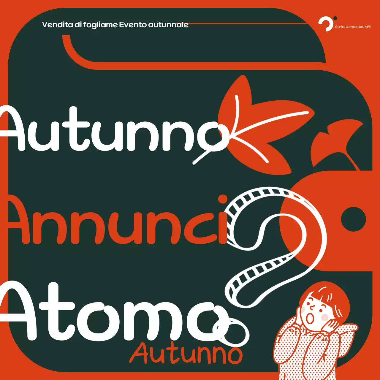 Annuncio arancione retrò d'autunno