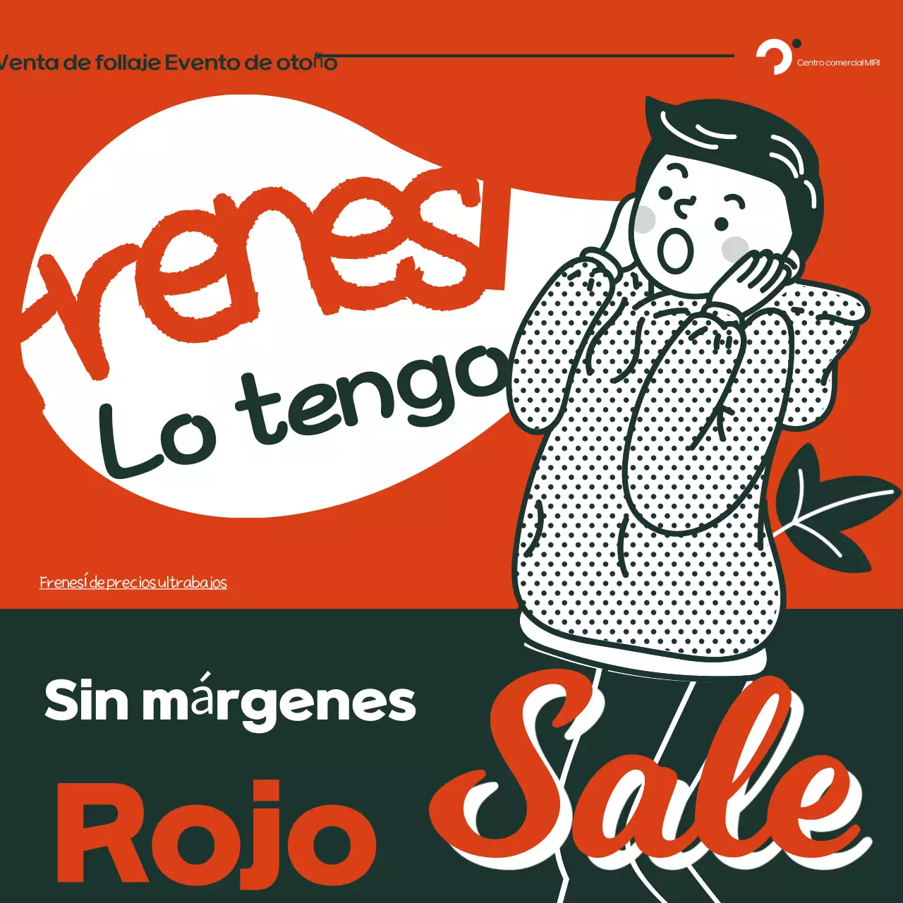 Anuncio retro otoñal naranja