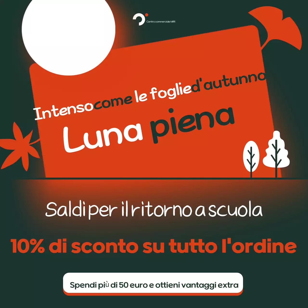 Annuncio arancione retrò d'autunno