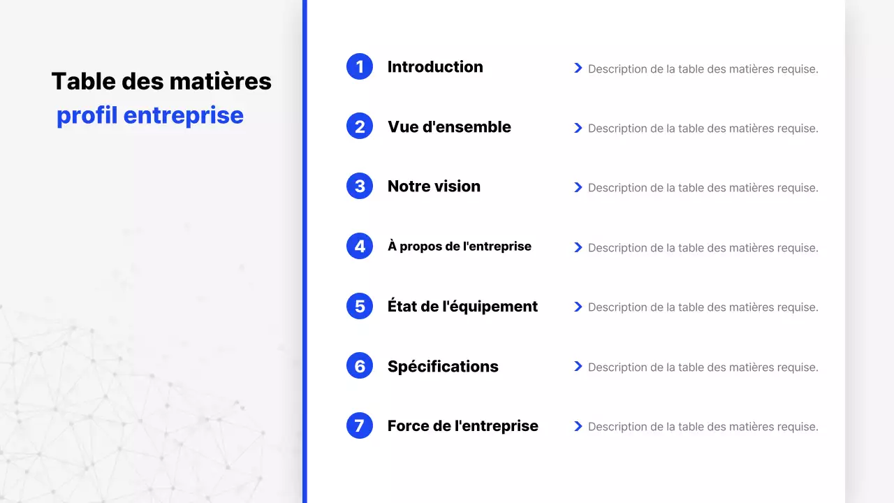 Présentation du profil d'entreprise Blue Simple